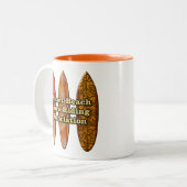 Tasse 2 Couleurs Planches de surf Wave Riders Sunset Beach Hawaïenn (Devant gauche)