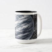 Tasse 2 Couleurs Planète d'argent dans l'espace (Devant droit)