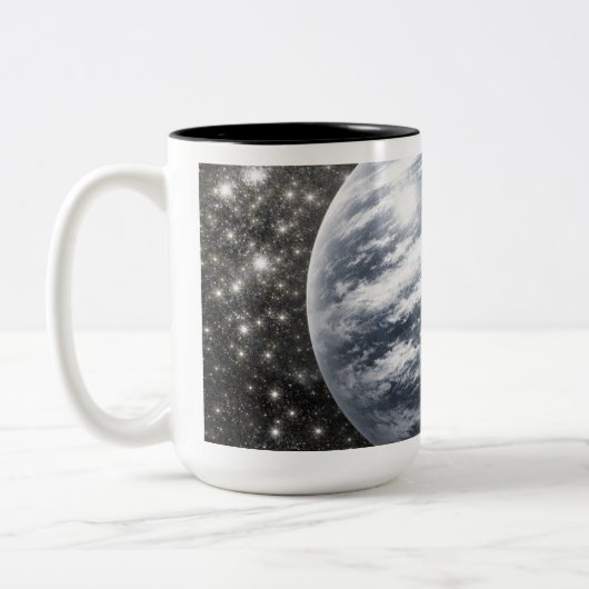 Tasse 2 Couleurs Planète d'argent dans l'espace (Gauche)