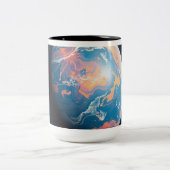 Tasse 2 Couleurs Planète Orange et Bleue (Centre)