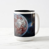 Tasse 2 Couleurs Planète Rouge avec Argent (Devant droit)