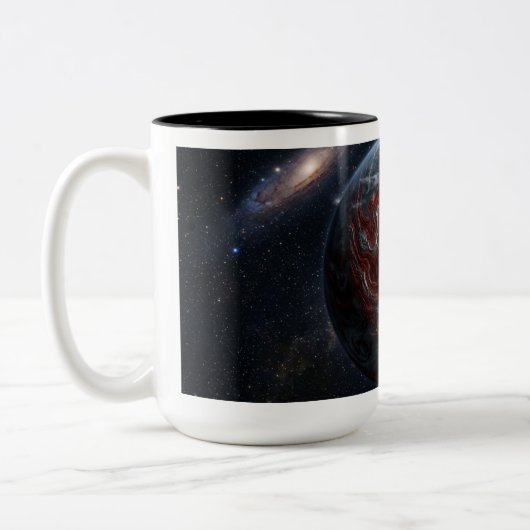 Tasse 2 Couleurs Planète Rouge avec Argent (Gauche)