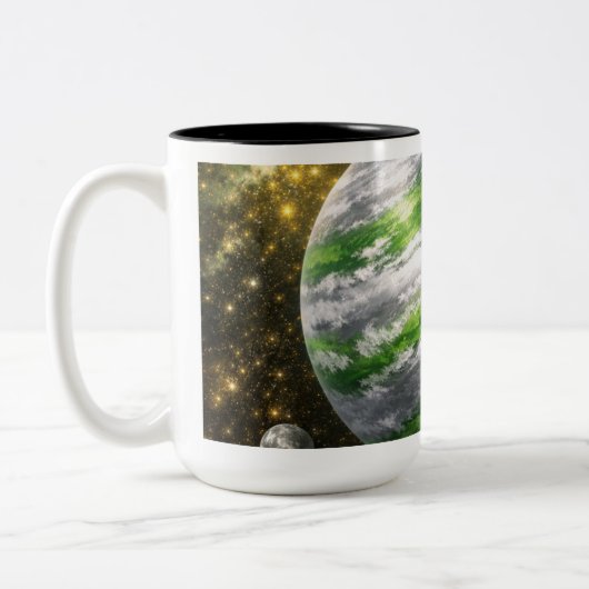 Tasse 2 Couleurs Planète verte et argentée (Gauche)