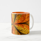 Tasse 2 Couleurs Plante d'automne, Abstrait moderne Fractal Art Lea (Devant droit)