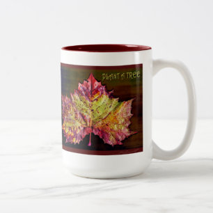 Tasse 2 Couleurs Plante de la feuille d'automne une boue d'arbre