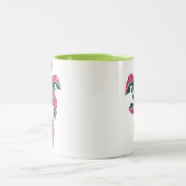 Tasse 2 Couleurs Plante Monstera Rose Vert  (Centre)