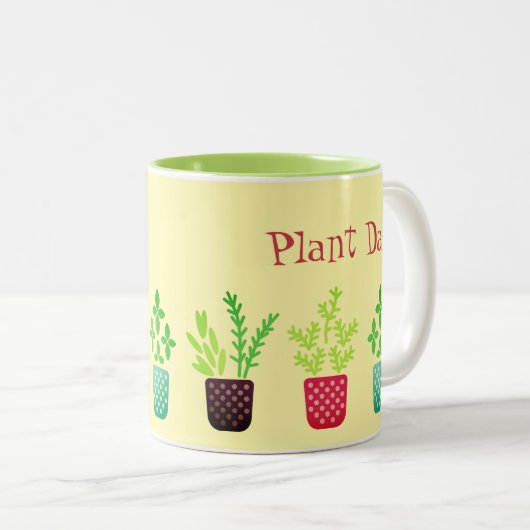 Tasse 2 Couleurs Plante papa (Devant droit)