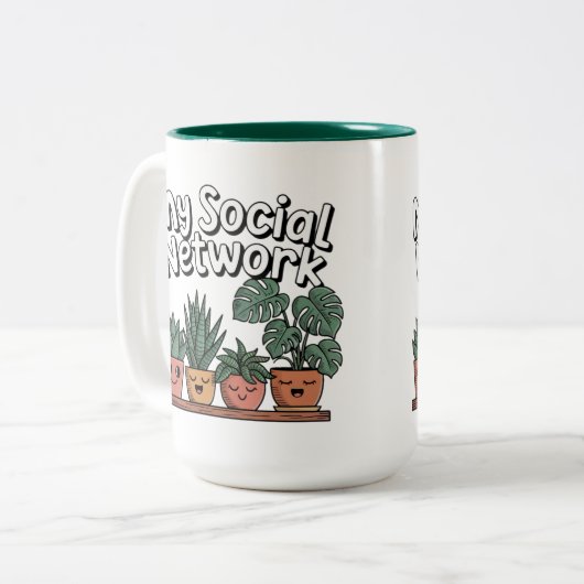 Tasse 2 Couleurs Plante parents Réseau social (Devant gauche)