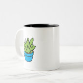 Tasse 2 Couleurs Plante Succulent dans Blue Planter (Devant gauche)