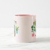 Tasse 2 Couleurs Plantes Chat (Centre)