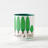 Tasse 2 Couleurs Plantez un arbre - journée de l'arbre (Centre)