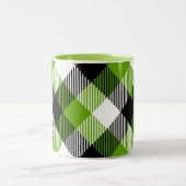 Tasse 2 Couleurs Plaques Tartan simples Vert néon (Centre)