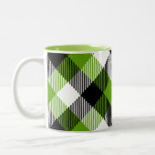 Tasse 2 Couleurs Plaques Tartan simples Vert néon (Gauche)