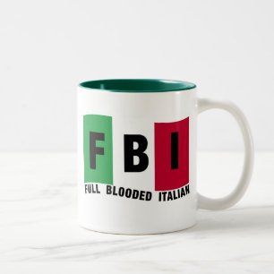 Tasse 2 Couleurs Pleins Blooded T-shirts d'ITALIEN de FBI