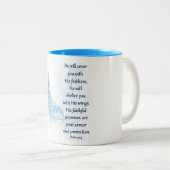 Tasse 2 Couleurs Plume d'aquarelle du psaume 91 (Devant droit)