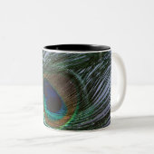 Tasse 2 Couleurs Plume impressionnante de paon (Devant droit)
