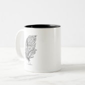 Tasse 2 Couleurs Plume tribale inspirée (Devant gauche)