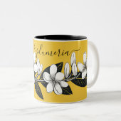 Tasse 2 Couleurs Plumeria Jaune/Noir (Devant droit)