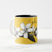 Tasse 2 Couleurs Plumeria Jaune/Noir (Devant gauche)