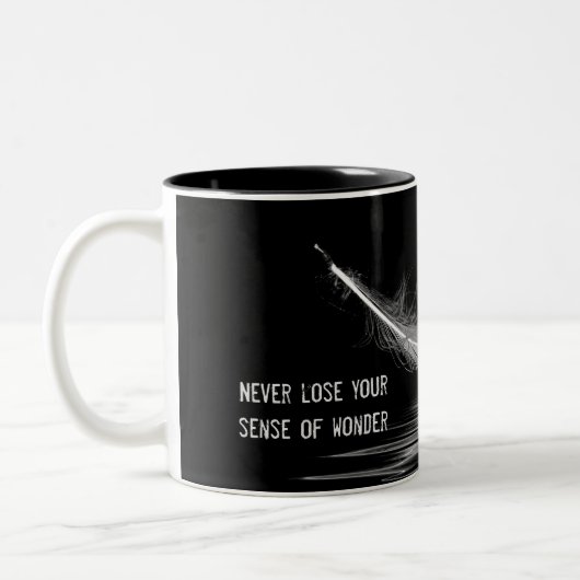 Tasse 2 Couleurs plumes blanches avec citation (Gauche)