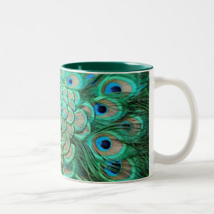 TASSE 2 COULEURS PLUMES DE PAON