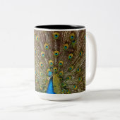 Tasse 2 Couleurs Plumes de queue de paon (Devant droit)