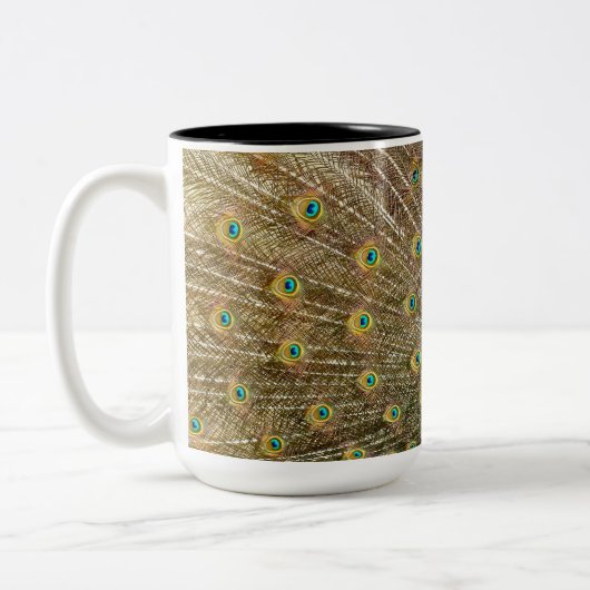 Tasse 2 Couleurs Plumes de queue de paon (Gauche)
