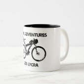 Tasse 2 Couleurs Plus d'Aventures Moins Lycra Bikepacking (Devant droit)