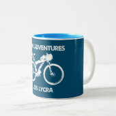 Tasse 2 Couleurs Plus d'Aventures Moins Lycra Bikepacking (Devant droit)