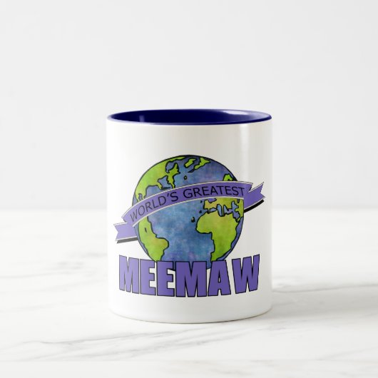Tasse 2 Couleurs Plus grand MeeMaw du monde (Centre)