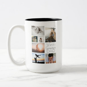 Tasse 2 Couleurs Plus grand papa Famille Enfant 7 Photo Collage