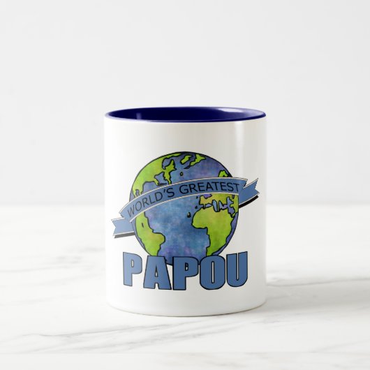 Tasse 2 Couleurs Plus grand Papou du monde (Centre)