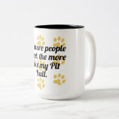Tasse 2 Couleurs Plus j'aime mon pitbull (Devant droit)