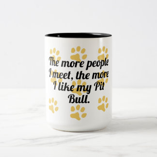 Tasse 2 Couleurs Plus j'aime mon pitbull