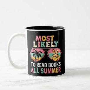 Tasse 2 Couleurs Plus susceptible de lire des livres tout l'été Cad