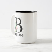 Tasse 2 Couleurs Plutôt B Monogramme Initial (Devant gauche)