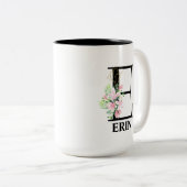 Tasse 2 Couleurs Plutôt E Monogramme Initial (Devant droit)