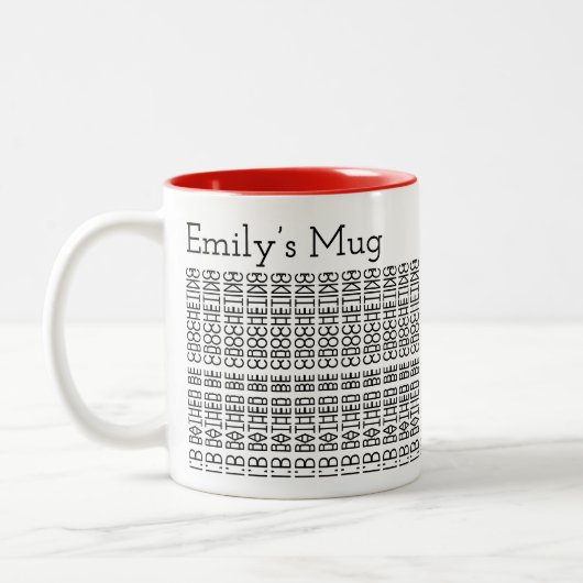 Tasse 2 Couleurs Plutôt Être Crocheting & Nom 154BW Message caché (Gauche)