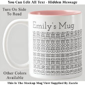 Tasse 2 Couleurs Plutôt Être Crocheting & Nom 154GW Message caché