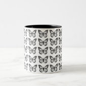 Tasse 2 Couleurs Pochoirs noirs de papillon (Centre)