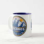 Tasse 2 Couleurs Poconos Pennsylvania Retro Mountains Souvenirs (Devant gauche)