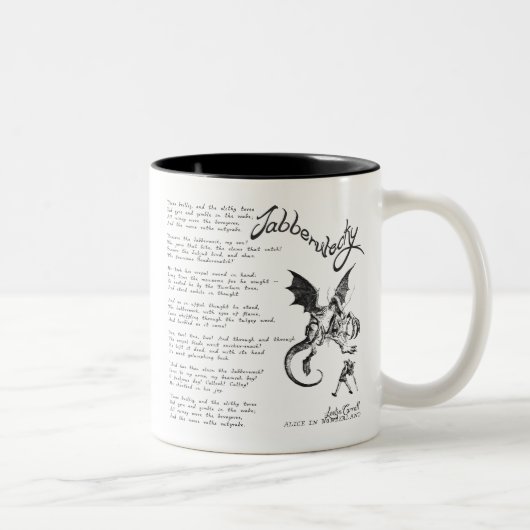 Tasse 2 Couleurs Poème de Jabberwocky (Droit)