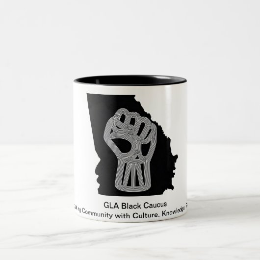 Tasse 2 Couleurs Poing du caucus noir (Centre)