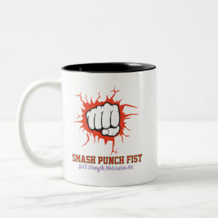Tasse 2 Couleurs Poing Smash Punch – Art de la motivation de force 