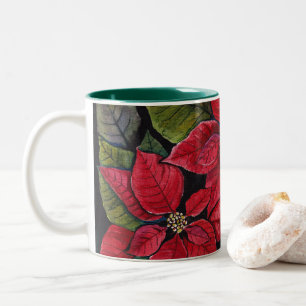 Tasse 2 Couleurs Poinsététie Vibrante En Aquarelle
