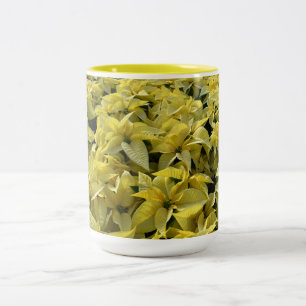 Tasse 2 Couleurs Poinsettias dorés pour Noël