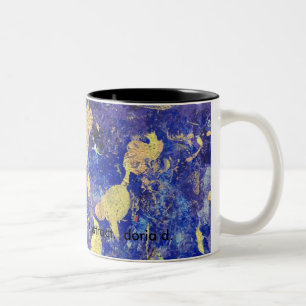 Tasse 2 Couleurs Point orange, pourpre et abrégé sur or sur la