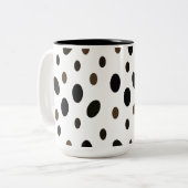 Tasse 2 Couleurs Point Polka Brown noir (Devant gauche)