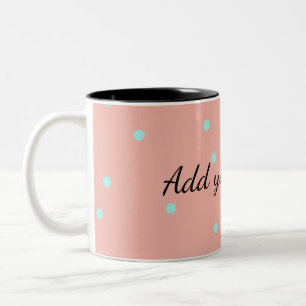 Tasse 2 Couleurs Points abstraits bleu orange ajouter nom texte t t
