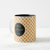 Tasse 2 Couleurs Points d'or de polka. texte (Devant gauche)